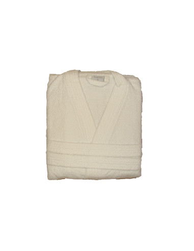 Valge hommikumantel tikandiga