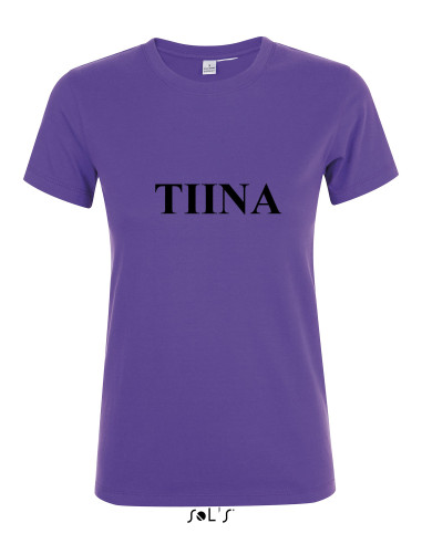 Regent naiste T-särk teie kirjadega