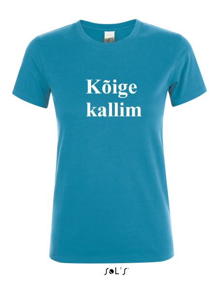 Regent naiste T-särk teie kirjadega