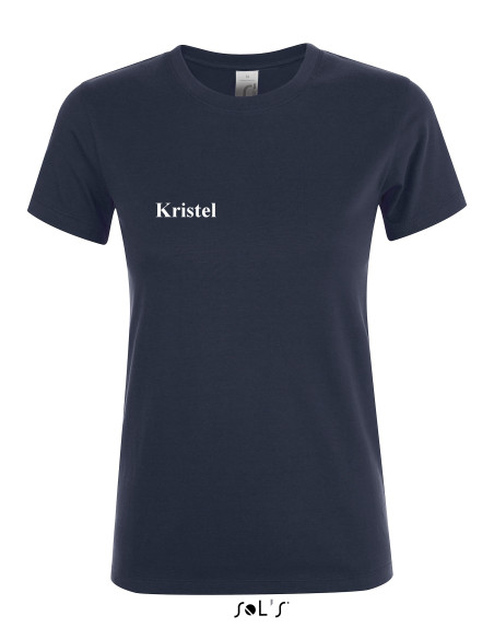 Regent naiste T-särk teie kirjadega