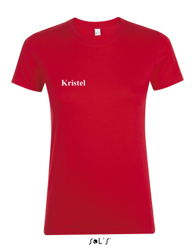 Regent naiste T-särk teie kirjadega