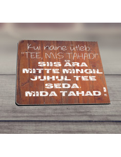 Puidust suur ruudukujuline magnet Nõuanne mehele