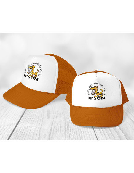 Värviline Ipsoni logoga nokamüts