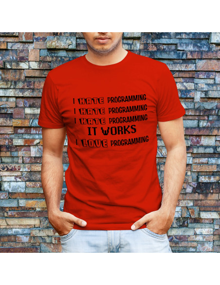 Meeste t-särk Hate and Love programming