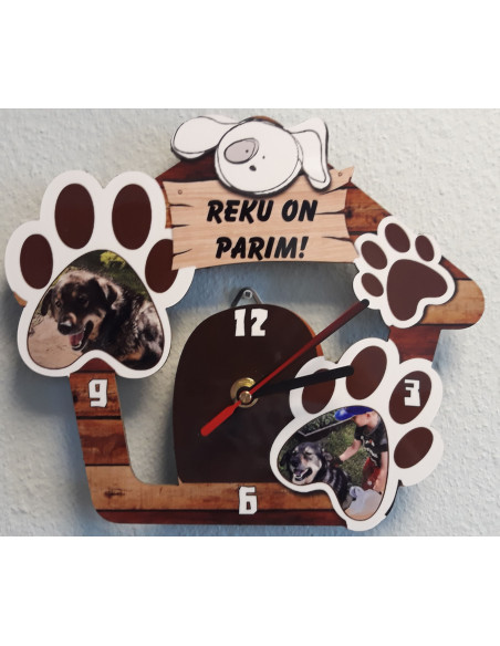 Puidust seinakell "Koera kodu"