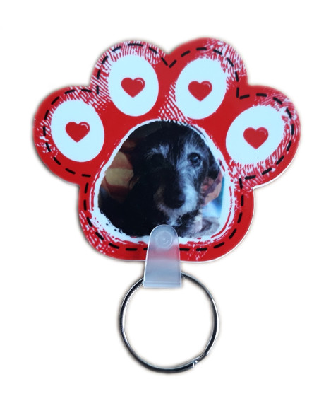 Plastikust käpakujuline võtmehoidja sinu pildiga