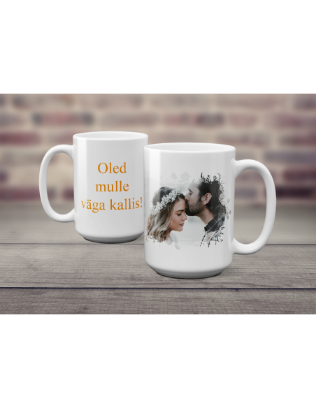 Suur valge fotokruus (15oz)